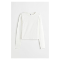H & M - Krátký žerzejový top - bílá
