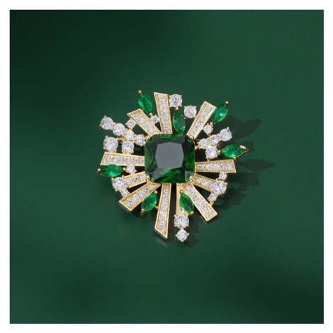 Éternelle Luxusní brož Swarovski Elements Claudia B7166-XR08993 Zelená