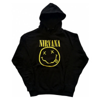 Nirvana mikina, Yellow Smiley Hoodie Black, pánská