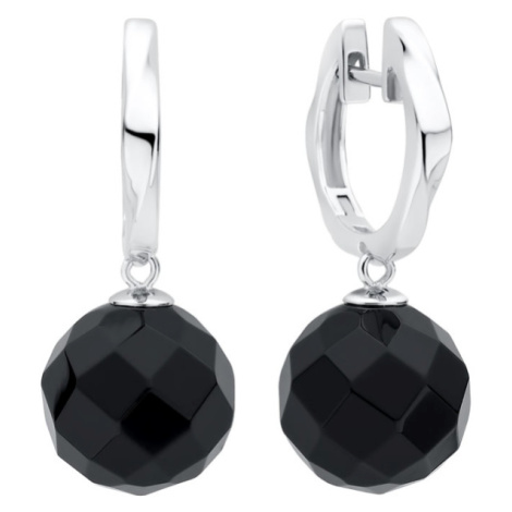 Gaura Pearls Stříbrné náušnice Antoinette, onyx, stříbro 925/1000 SK22220EL Černá