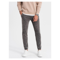 Men's marbled denim JOGGERS pants - gray V3 OM-PADJ-0133