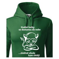 Dámská mikina hodné holky se dostanou do nebe, zlobivé všude kam chtějí