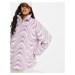 ASOS DESIGN half zip fleece with wavy print in purple