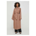 Kabát Calvin Klein dámský, hnědá barva, přechodný