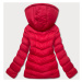 Červená dámská bunda s kapucí pro přechodné období (5M786-270)