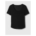 Černé dámské basic tričko s příměsí lnu GAP