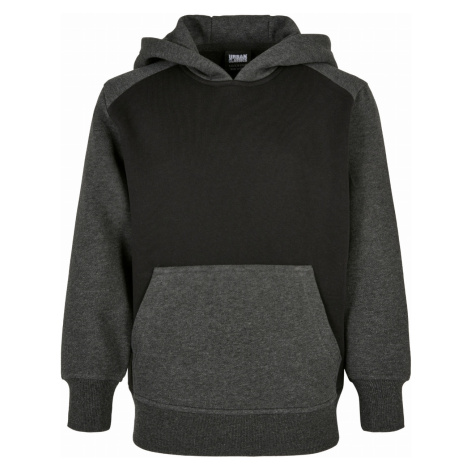 Dětská mikina // Urban Classics / Boys 2-Tone Fake Raglan Hoody black/charcoal