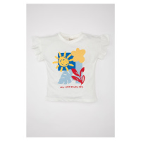 DEFACTO Baby Girl Crew Neck Floral Short Sleeve T-Shirt