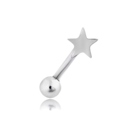 Piercing do obočí z chirurgické oceli - pěticípá hvězda Šperky eshop