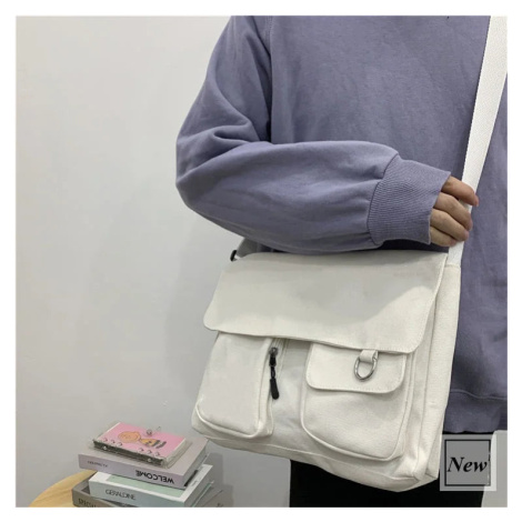 Dámská plátěná crossbody taška s potiskem a zipem