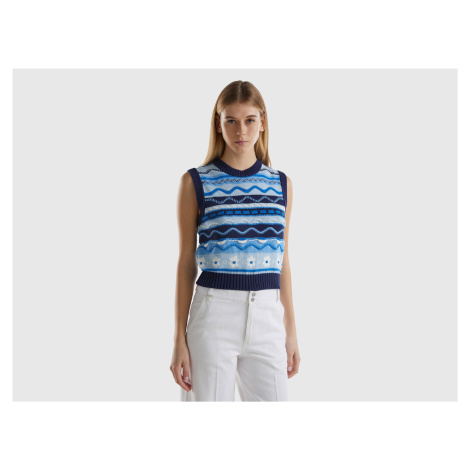 Benetton, Cropped 100% Cotton Vest United Colors of Benetton