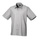 Premier Workwear Pánská košile s krátkým rukávem PR202 Silver -ca. Pantone 428