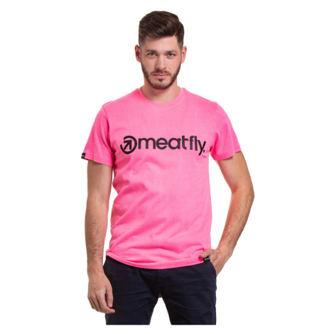 Meatfly tričko Logo 20 D - Neon Pink