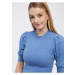 Modré dámské žebrované tričko VILA Felia