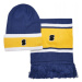 College Team Package Beanie and Scarf - spaceblue/californiayellow/wht