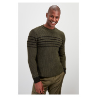 Trendyol Khaki Men's Crew Neck Long Sleeve Sweater