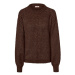 Pletený svetr s copánkovým vzorem, hnědý , vel. S 36/38