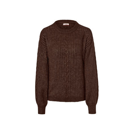 Pletený svetr s copánkovým vzorem, hnědý , vel. S 36/38