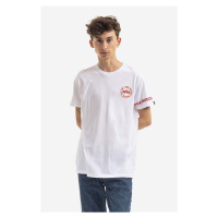 Bavlněné tričko Alpha Industries bílá barva, s potiskem, 128534.09-white