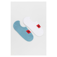 Ponožky HUGO (2-pak) pánské, modrá barva
