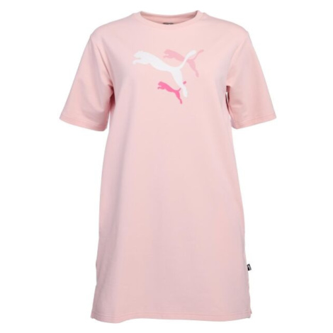 Puma ESSENTIALS + LOGO POWER TEE DRESS TR Dámské šaty, růžová, velikost