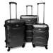 Rogal Černá sada 3 luxusních skořepinových kufrů "Luxury" - M (35l), L (65l), XL (100l)