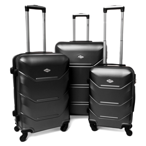 Rogal Černá sada 3 luxusních skořepinových kufrů "Luxury" - M (35l), L (65l), XL (100l)