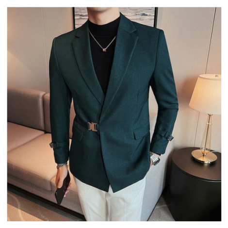 Luxusní pánské sako s páskem a přezkou JFC FASHION