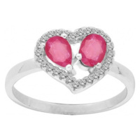 Brilio Silver Něžný stříbrný prsten s rubíny R-FS-5648R