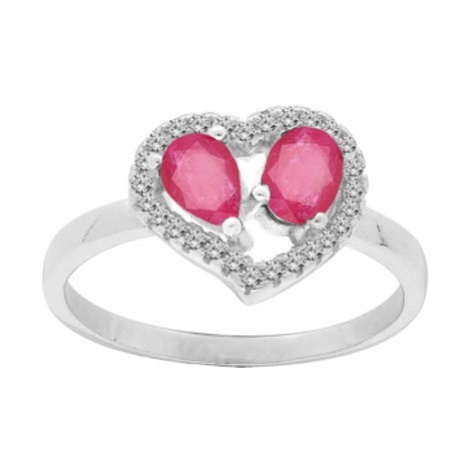 Brilio Silver Něžný stříbrný prsten s rubíny R-FS-5648R
