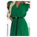Zelené volné šaty s plisovanou sukní
