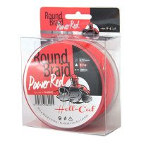 Hell-cat splétaná šňůra round braid power red 200 m-průměr 0,70 mm / nosnost 85 kg