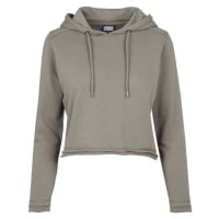 Urban Classics Ladies Cropped Terry Hoody Dámská mikina s kapucí olivová