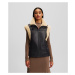 Vesta karl lagerfeld faux fur suede gilet black/light beige