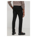 Vlněné kalhoty Bruuns Bazaar pánské, černá barva, přiléhavé