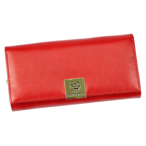 Trendy velká dámská kožená peněženka Elvíra, červená GREGORIO