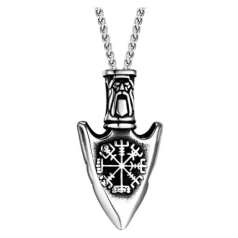 Camerazar Vikingský Amulet Pánský Náhrdelník z Chirurgické Oceli, Stříbrná, 60 cm