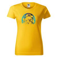 DOBRÝ TRIKO Dámské tričko s potiskem Horská jízda Barva: Žlutá