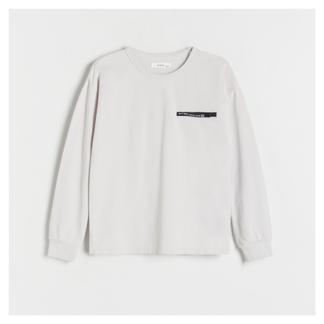 Reserved - Oversized tričko s dlouhými rukávy - Světle šedá