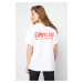 Trendyol White 100% Cotton Back and Front Motto Printed Oversize/Wide Fit Knitted T-Shirt