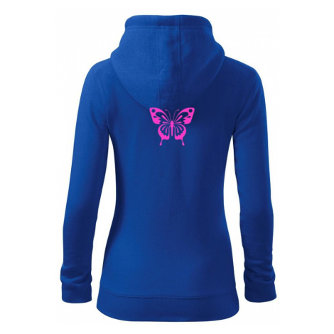 Motýl - Dámská mikina trendy zipper s kapucí