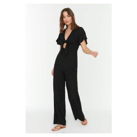 Trendyol Black Tie Detailed Jumpsuit