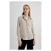 DEFACTO Oversize Fit 100% Linen Long Sleeve Shirt