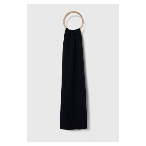 Šátek s příměsí kašmíru Calvin Klein tmavomodrá barva, hladký