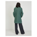 Zelený dámský žíhaný kabát s příměsí vlny Tom Tailor Denim