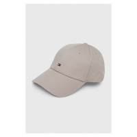 Bavlněná baseballová čepice Tommy Hilfiger šedá barva, AM0AM11478