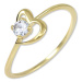 Brilio Zásnubní prsten s krystalem Srdce 226 001 01033 56 mm