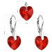 Sada šperků s krystaly Swarovski náušnice a přívěsek červená srdce 39003.4
