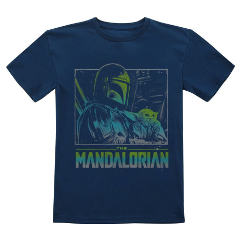 Star Wars Kids - The Mandalorian - Baby Yoda detské tricko modrá