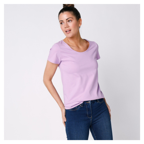 Blancheporte Jednobarevné tričko s krátkými rukávy, z bio bavlny, eco-friendly lila